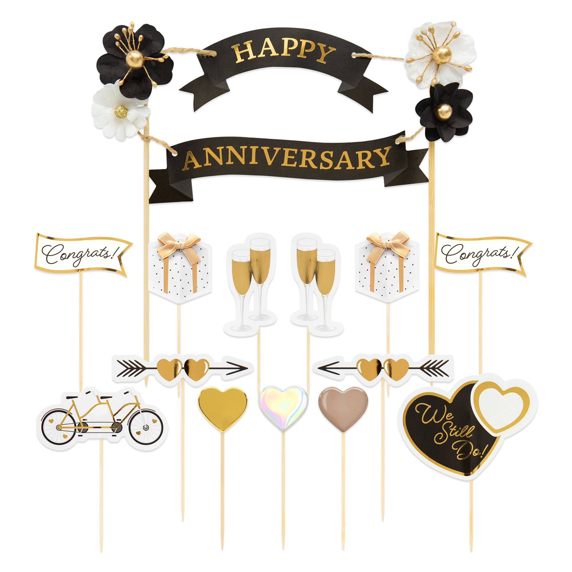 Happy Anniversary Cake Topper Set by Makery®